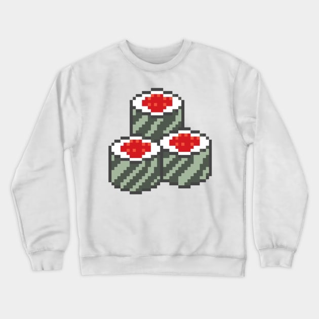 8 Bit Sushi Roll Love Crewneck Sweatshirt by charlescheshire